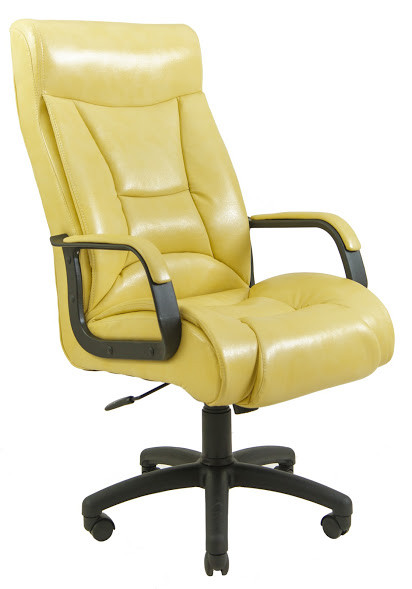 Крісло офісне Магістр пластик підлокітники річ механізм Tilt екокожа Титан Ваніль (Richman ТМ)