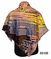 Платок женский шелковый атласный легкий с узорами и прнтом модерн разноцветный 90*90