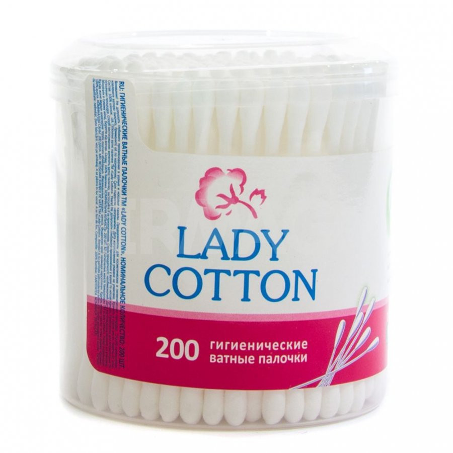 Ватні палички в банку Lady Cotton (200 шт/уп)