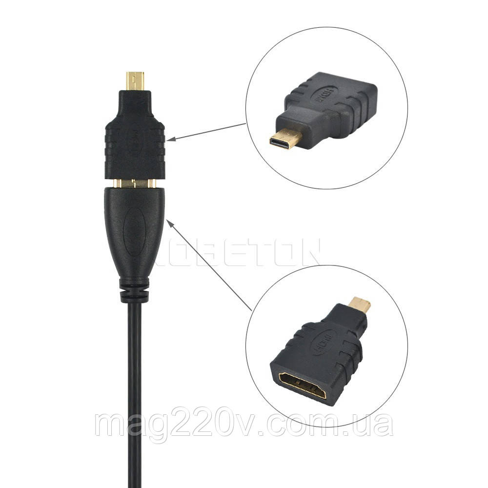 Переходник HDMI(A) - micro HDMI(D) - фото 4 - id-p36414879