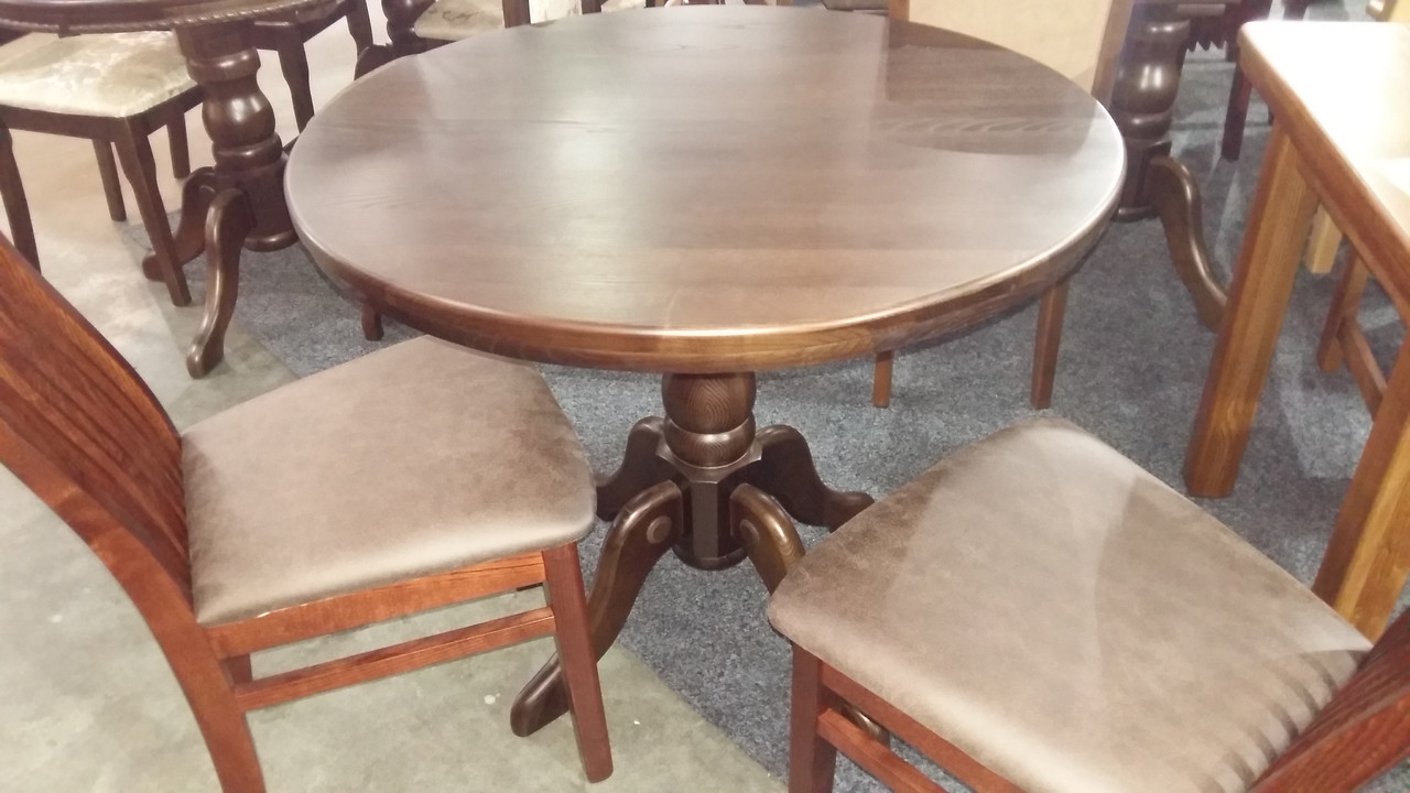 Стіл кухонний з масиву ясеня Корнет RoomerIN, колір темний горіх