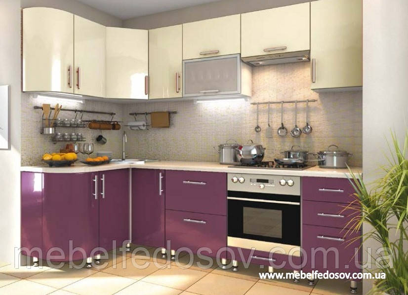 Кухня Hihg Gloss / Х'юго Глос (Мебель стар) пурпур +ваніль м/п