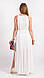 Довгий жіночий сарафан білого кольору на тонких бретельках, фото 2