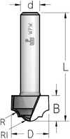 Фреза гравировальная профильная врезная WPW Израиль D25,4-B16-L73-d12