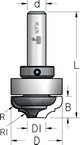 Фреза гравировальная профильная врезная с верхним подшипником WPW Израиль D35/12,7-B14-L66-d12