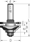 Фреза для меблевого обв'язування (профіль-контрпрофіль), що потребує розбирання-зборки WPW Ізрайон D46-B22-L70-d8