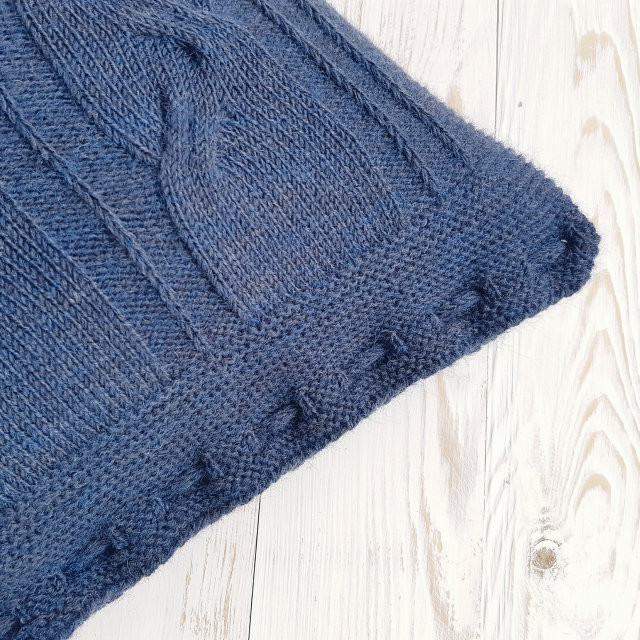 Чохол для подушки в'язаний Ohaina коси 40x40 Blueberries