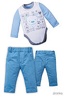Комплект одежды для новорожденного боди, брюки и жилетка