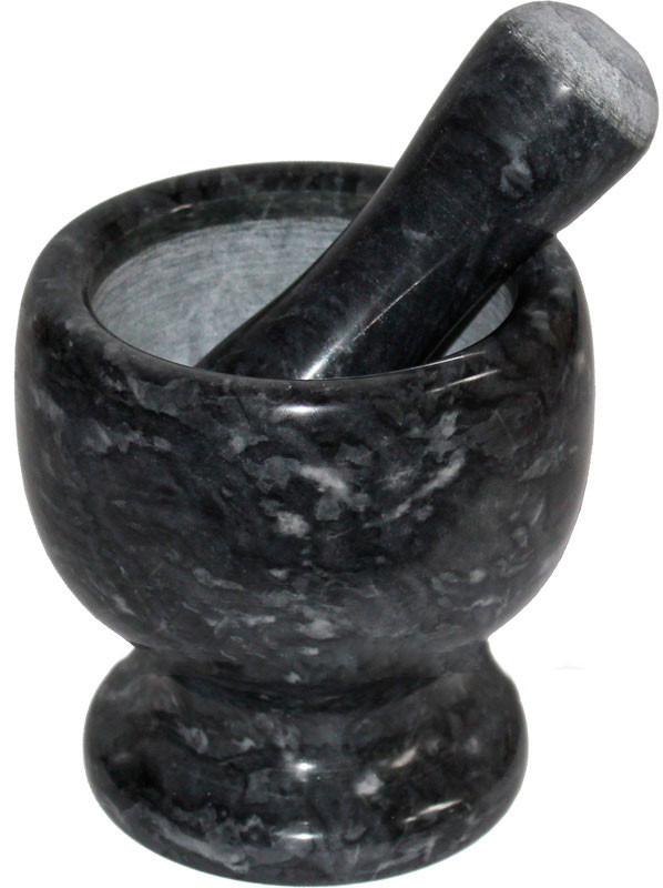 Ступа мармурова Ø12 см із двостороннім пензликом 14 см, фото 1