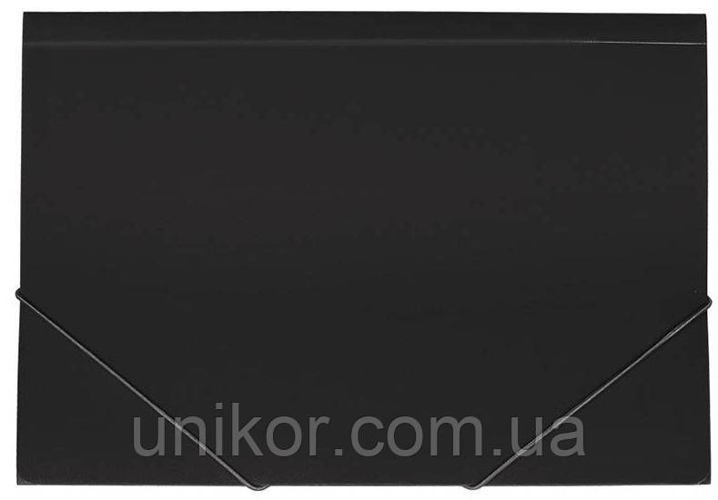 Папка на гумках пластикова А4, чорна. ECONOMIX