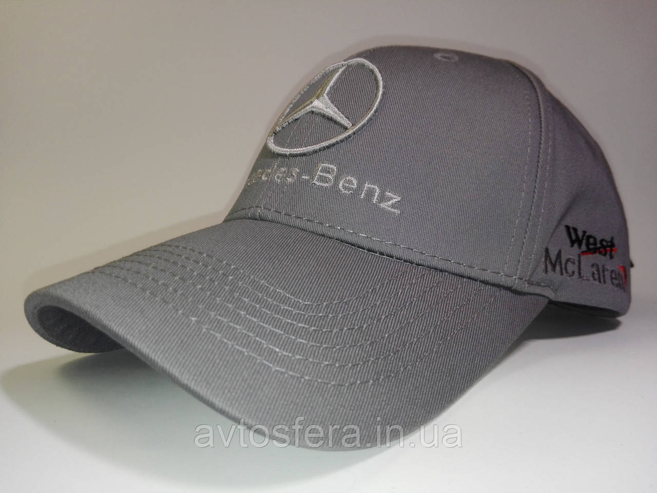 Кепка бейсболка Mercedes сіра