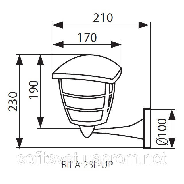 Светильник уличный настенный Kanlux RILA 23L-UP IP44 23580 садово-парковый - фото 2 - id-p514905967