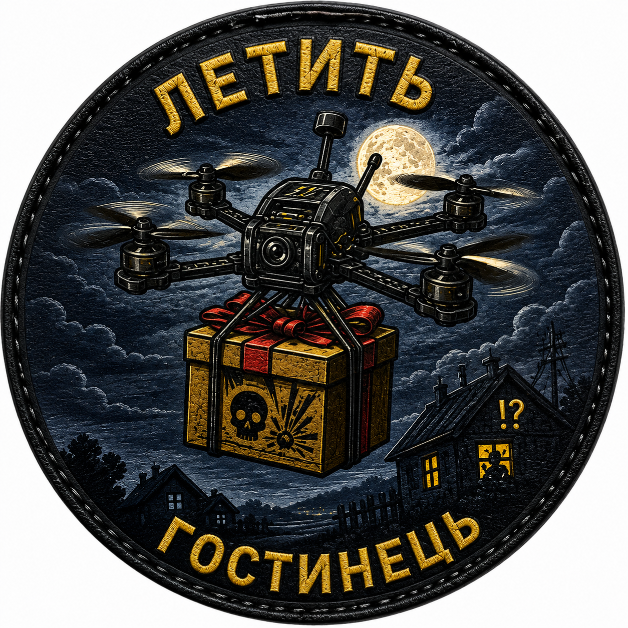 Патч / шеврон Летит подарок