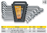 Набір ключів накидних колінчастих (6-22)мм, CrV, 6шт.TOPEX