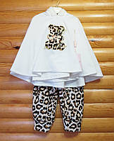 Велюровий комплект для дівчинки з леопардовим принтом (ріст 98, 104, 110) Туреччина 110, 5 років