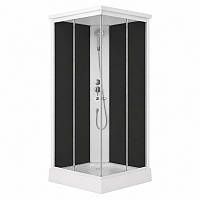 Душовий бокс Lidz Kubis SB90x90.SAT.LOW.GR, скло тоноване 4 мм