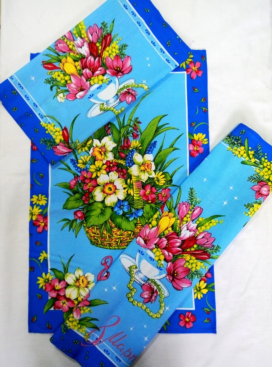 Полотенце льняное "Цветы" в подарочной упаковке- 1 шт - фото 5 - id-p514994605