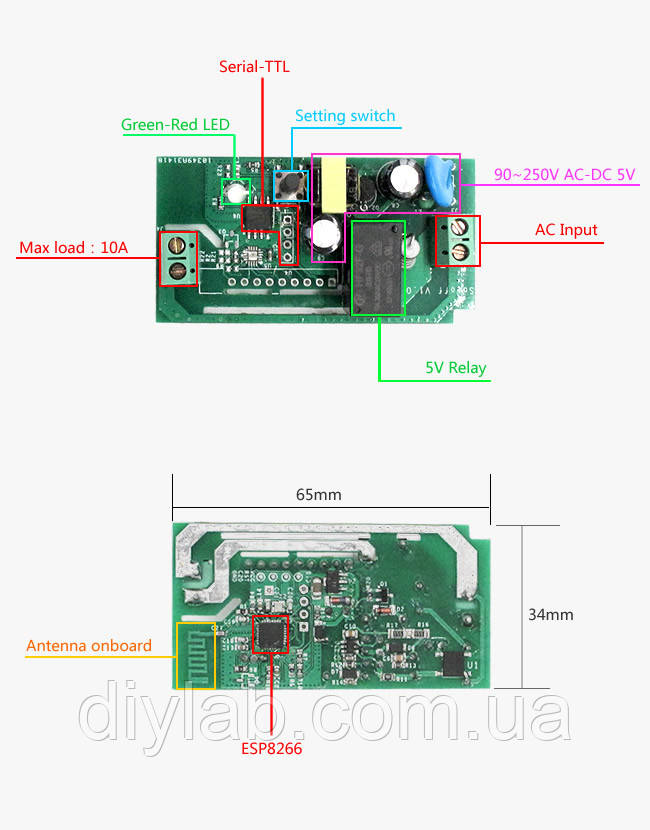 WIFI реле Sonoff ESP8266 MQTT для системы умный дом - фото 5 - id-p515019316