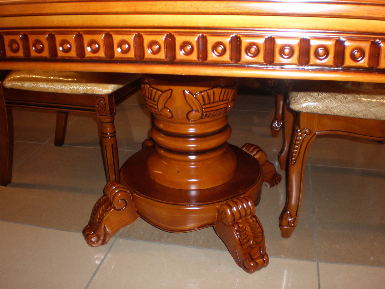 Большой обеденный стол в классическом стиле DM-718 Olberg Ext, цвет орех - фото 5 - id-p3692210