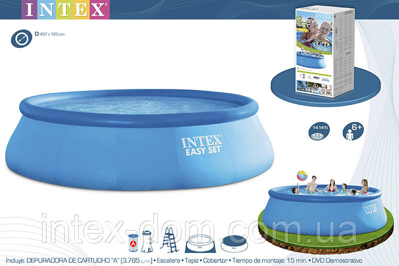 Надувний басейн Easy Set 4,57х1,22м Intex 28168/54916