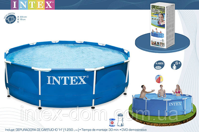Каркасний басейн Intex Metal Frame Pool 56999/28202 Інтекс 305 х 76 см + насос-фільтр київ