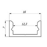 Профіль для світлодіодної стрічки ЛП7 (2 м) анодований з розсіювачем, фото 5
