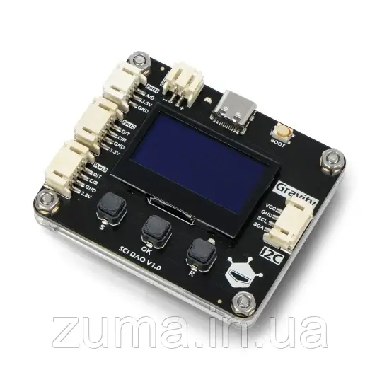 Gravity - SCI DAQ Module - модуль збору даних з дисплеєм - I2C - DFRobot DFR0999 608907, фото 1