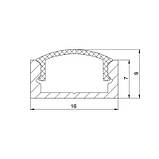 Профіль для світлодіодної стрічки ЛП7 (2 м) неанодований з розсіювачем, фото 3