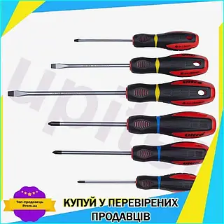 UPT Набор отверток 6шт Best Mix S2 Profi ULTRA для завинчивания и отвинчивания крепежа с шлицем битый н UPT66-