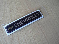 Наклейка s надпись Chevrolet 100х20х1мм силиконовая масса на пленке авто эмблема желтая Шевролет
