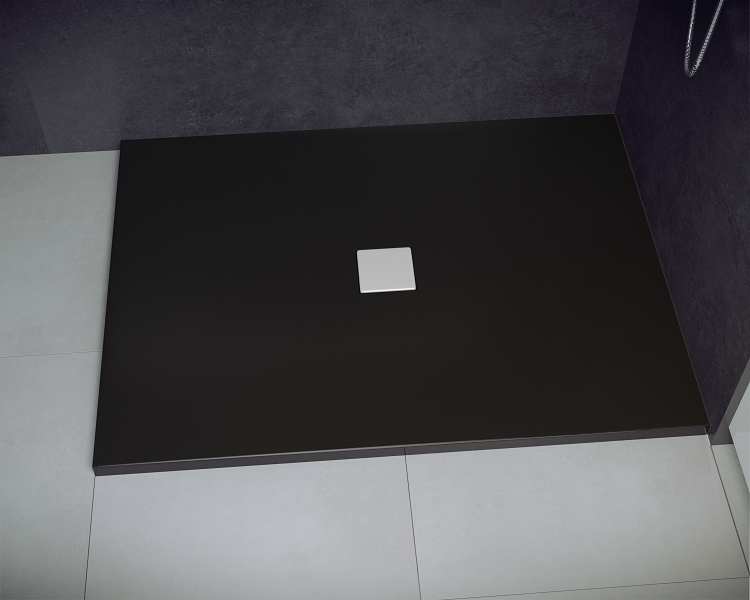 Душовий прямокутний акриловий піддон NOX UltraSlim BLACK 130х90х3,5 BESCO PMD PIRAMIDA ультратонкий
