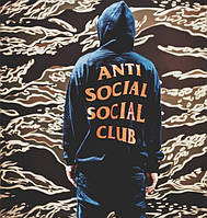 Худі  з помаранчевим принтом anti social social club paranoid undefeated | стильна толстовка