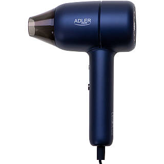 Фен Adler AD 2279b blue 1800Вт/ 2 скорости/ холл.обдув/ темп.режимов-2/ионизация/ насадки - 1 шт. (AD2279B) Синий
