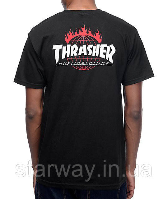 Cтильна футболка huf thrasher tds logo