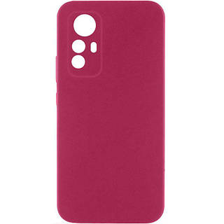 Чехол TPU GETMAN Liquid Silk Full Camera для Xiaomi Redmi Note 12S Бордовый / Marsala