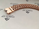 Масивний Срібний позолочений браслет Подвійний Кардинал., фото 4