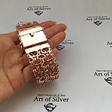 Масивний Срібний позолочений браслет Подвійний Кардинал., фото 2