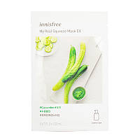 УЦЕНКА! Успокаивающая маска с экстрактом огурца Innisfree My Real Squeeze Mask Cucumber 20мл