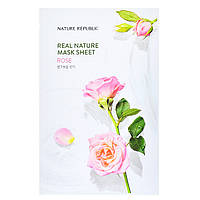 УЦІННКА! Антивікова маска з екстрактом троянди для обличчя Nature Republic Real Nature Mask Sheet Rose 23 г