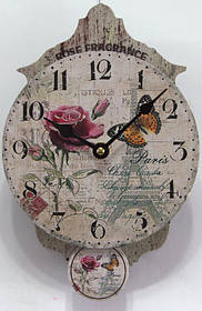 Годинник настінні кварцові з маятником в стилі " Прованс "