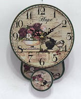 Годинник настінні кварцові з маятником в стилі " Прованс "