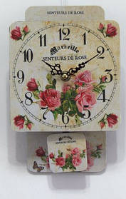 Годинник настінні кварцові з маятником в стилі " Прованс "