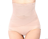 Посліднова білизна. Подвійна утяжка. Високі стягувальні труси, бежевий колір, фото 9