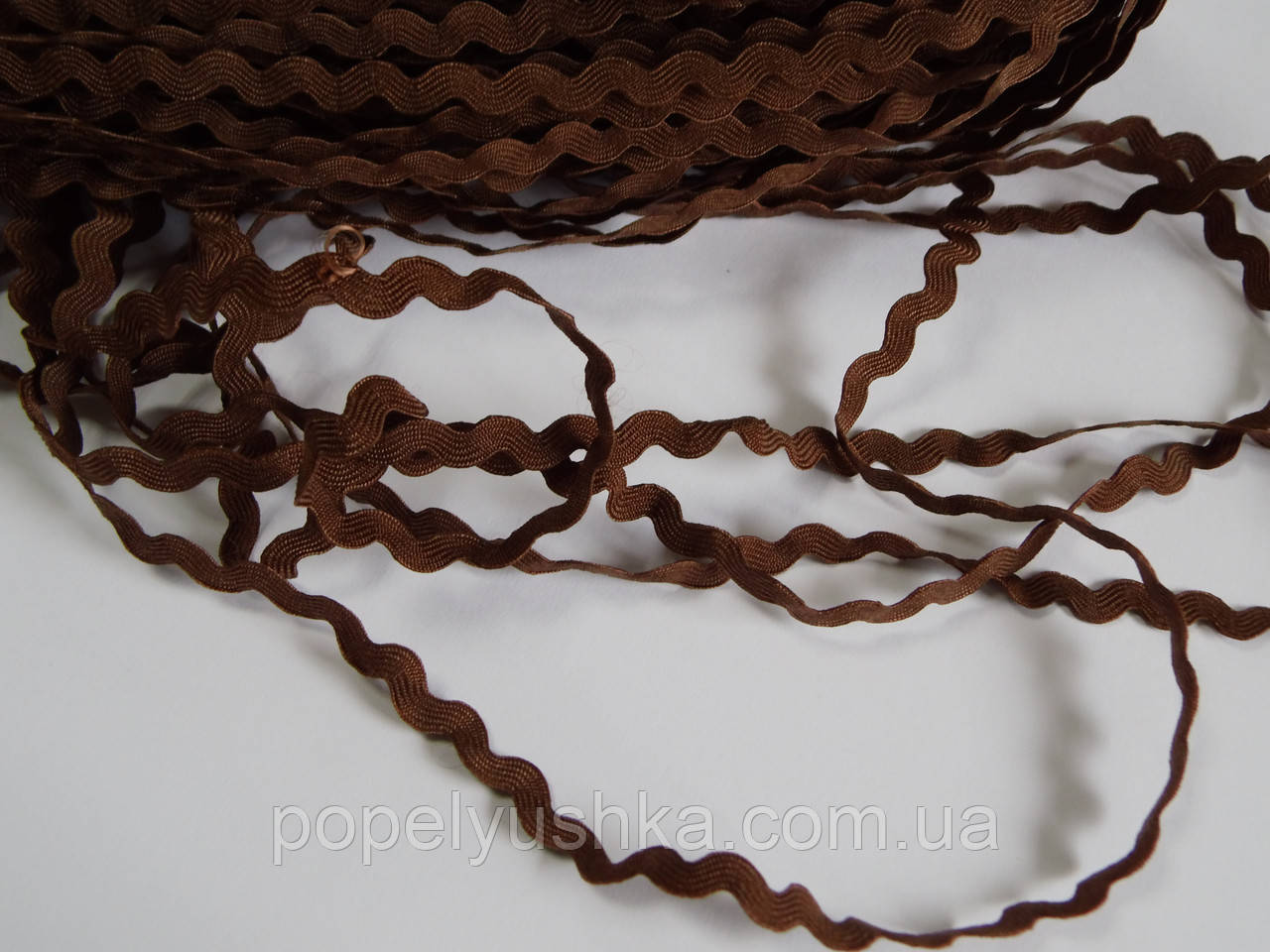 Тесьма В'юнчик 0.5 см шоколадний, фото 1