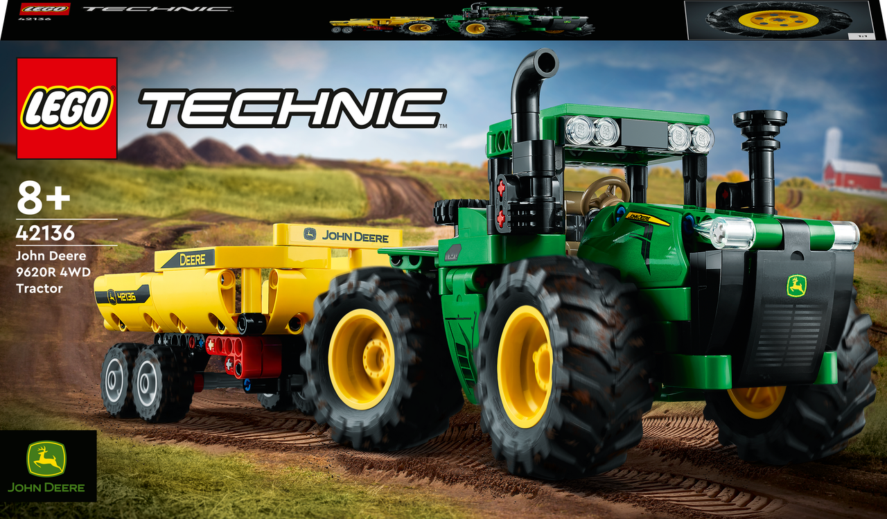LEGO Technic John Deere 9620R 4WD Tractor 390 деталей (42136), фото 1