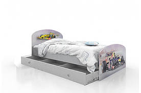 Підліткове ліжко для хлопчика "Formula 1" з ящиком ТМ Вальтер-Сірий З K3Y-10.09.55 120х190
