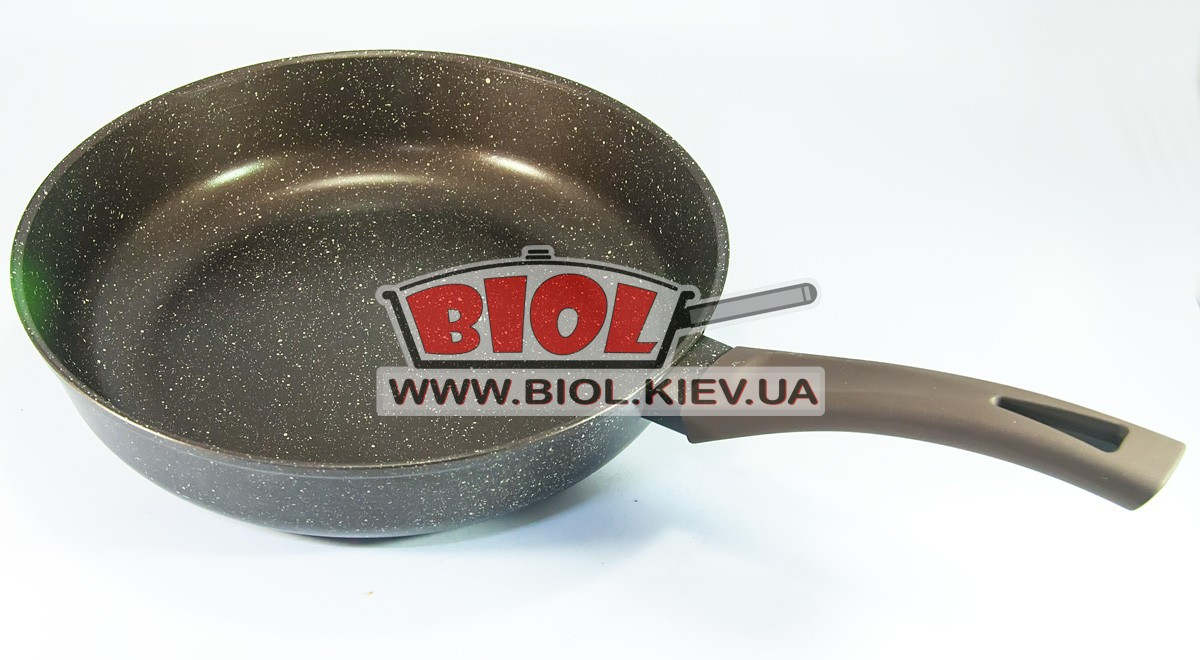 Сковорода алюмінієва 28 см (h — 6,6 см) з темно-коричневим антипригарним покриттям БІОЛ "Класик Декор" 28076P, фото 1