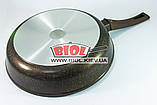 Сковорода алюмінієва 28 см (h — 6,6 см) з темно-коричневим антипригарним покриттям БІОЛ "Класик Декор" 28076P, фото 2