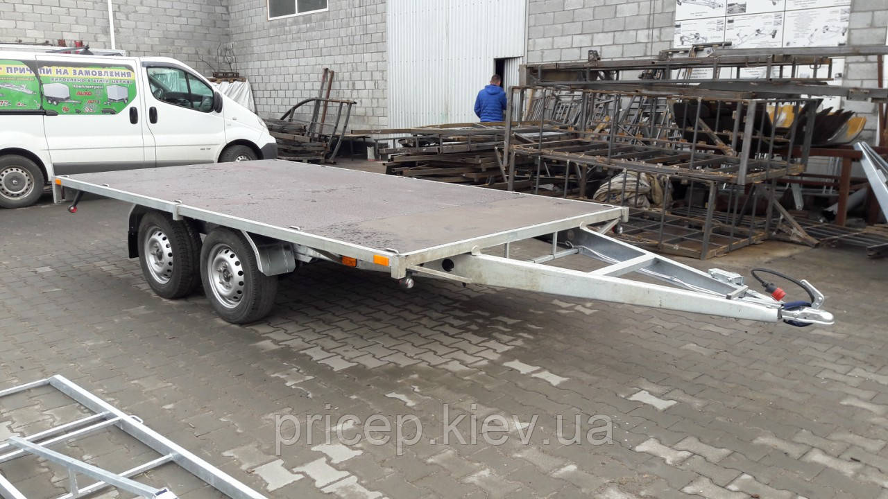 Причіп легкової платформи 3,6 м х 1,8 м. Без гальм. Краска.