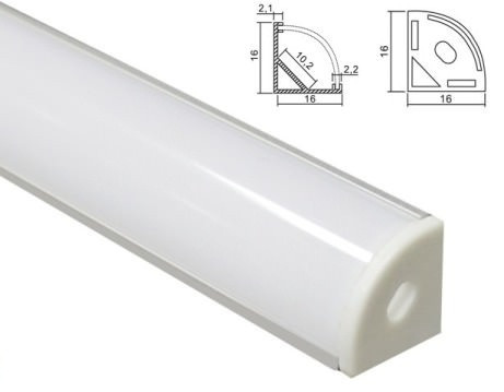 Алюминиевый угловой профиль для светодиодной ленты YF106 (2м) с рассеивателем, анодированный - фото 2 - id-p466614580